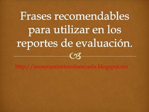 Frases para Reportes de Evaluación PDF