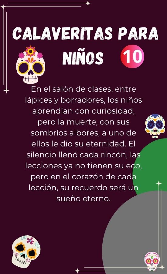 10 Calaveritas mexicanas para niños