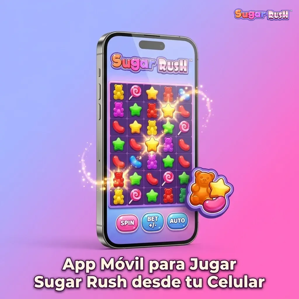 App móvil para jugar Sugar Rush en celular Android e iOS en México, con bonos exclusivos y controles táctiles