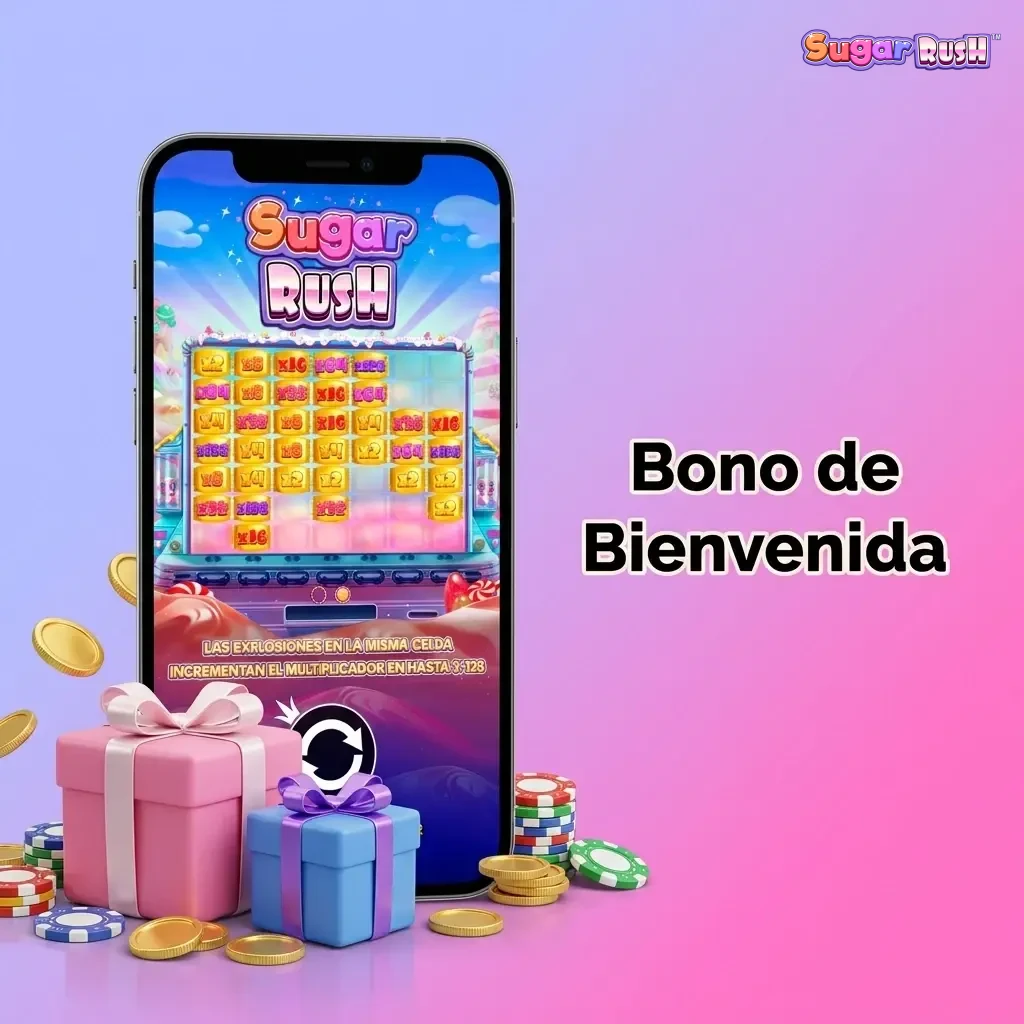 Bono de bienvenida en casino para jugar Sugar Rush con hasta 600% en primer depósito