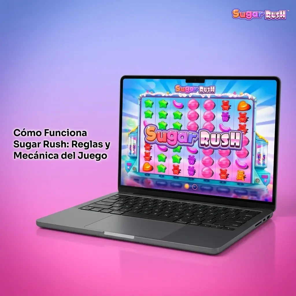 Cuadrícula 7x7 de Sugar Rush con símbolos en cascada, multiplicadores y ronda de giros gratis activa