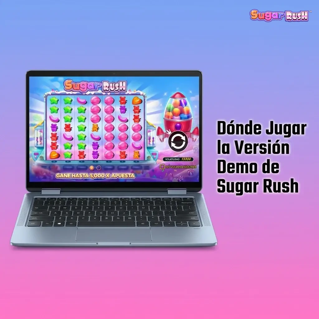 Pantalla de la versión demo de Sugar Rush disponible en casinos en línea y sitio oficial de Pragmatic Play