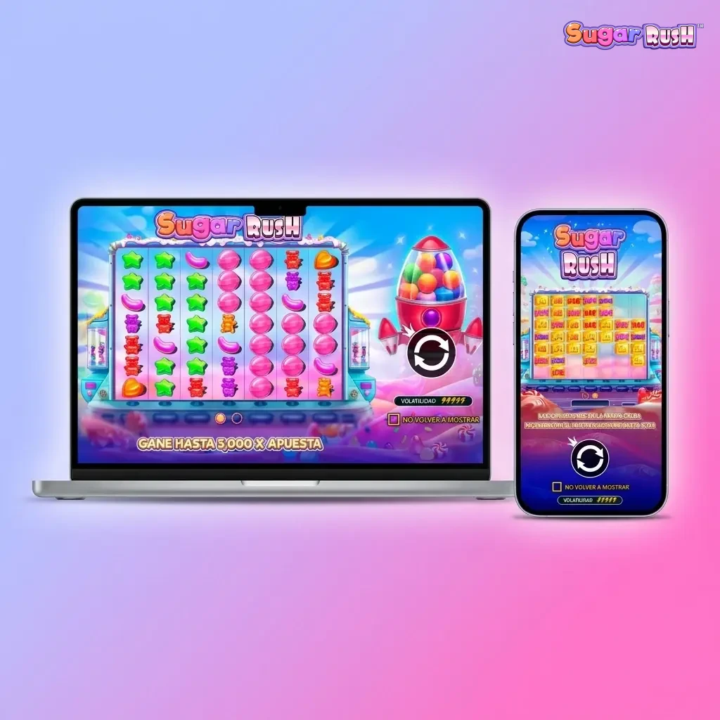 Sugar Rush disponible en Android, iOS, Windows y macOS con interfaz adaptada a cada sistema operativo