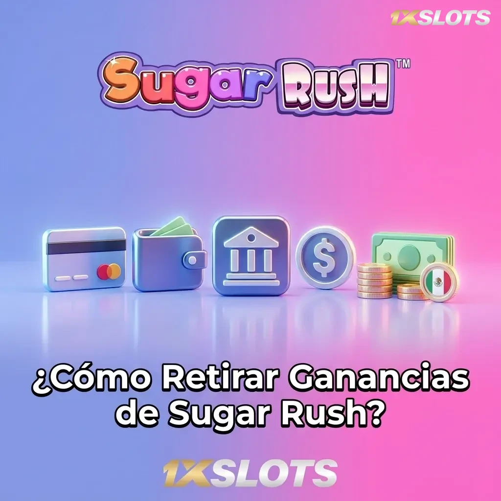 Pasos para retirar ganancias de Sugar Rush en 1xSlots México: verificación, método de pago y confirmación.