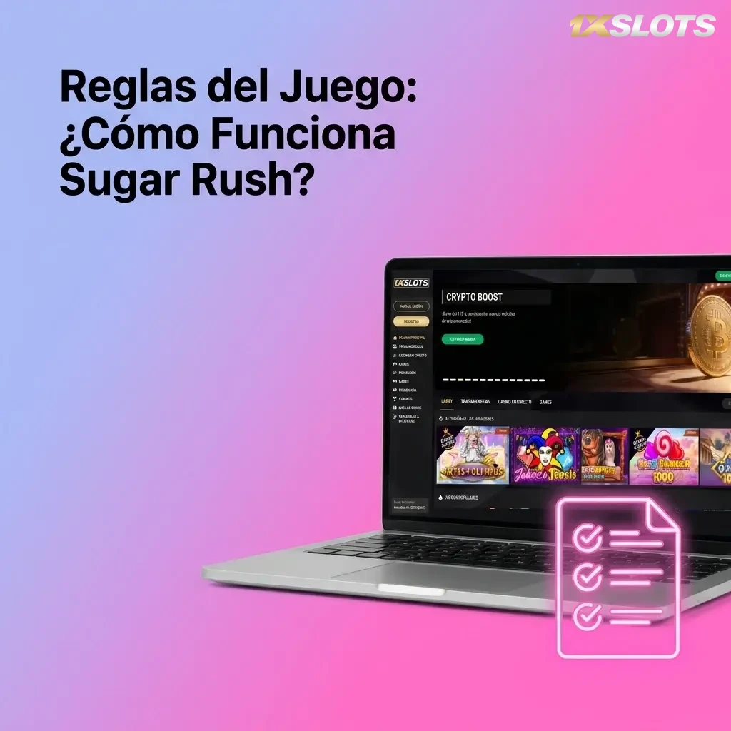 Cuadrícula 7x7 de Sugar Rush con símbolos en avalancha, multiplicadores acumulados y giros gratis activados por Scatter