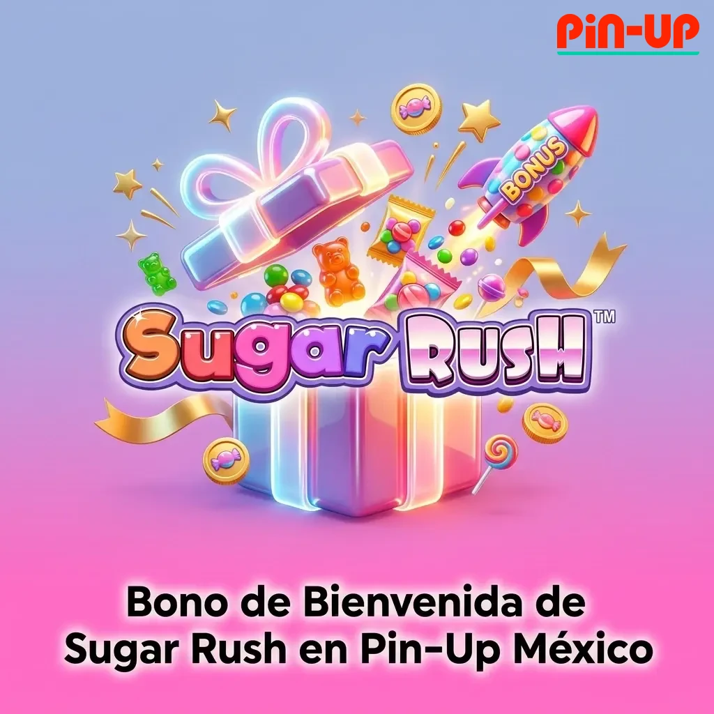 Bono de bienvenida Pin-Up México: hasta $100,000 MXN y 250 giros gratis en Sugar Rush