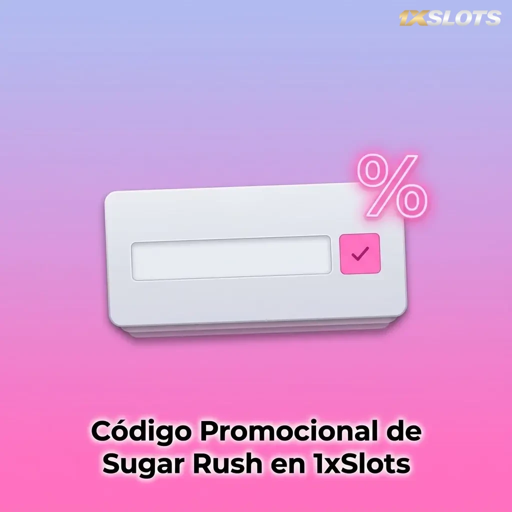 Código promocional 1XSLOTS para Sugar Rush en 1xSlots, ingresado durante el registro para obtener bonos adicionales