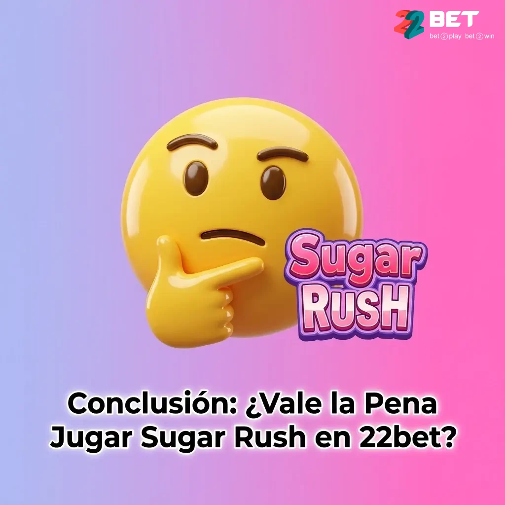 Slot Sugar Rush en 22bet México con RTP 96.5%, multiplicadores en cascada y bono de hasta 27,400 MXN