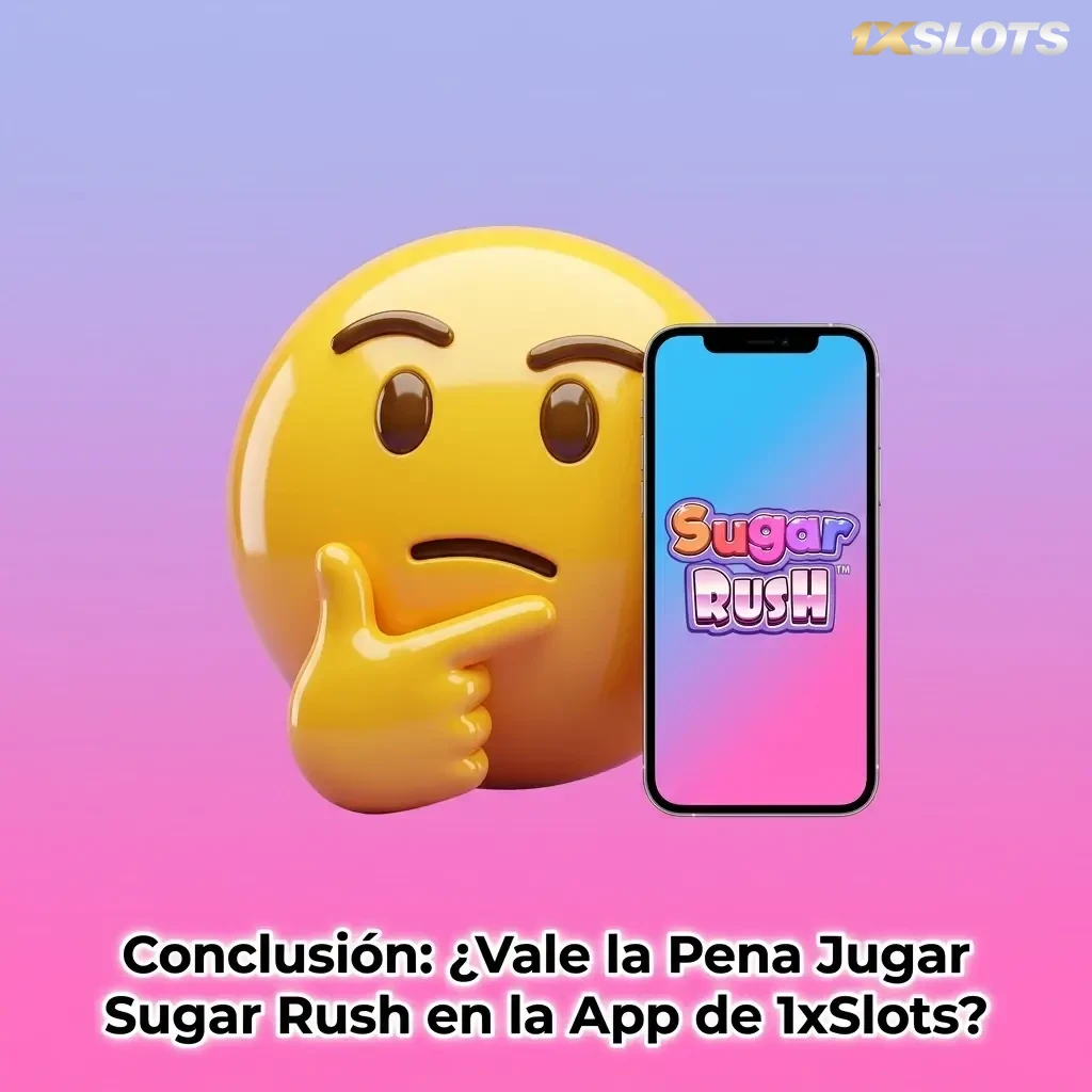 Jugador en México usando la app de 1xSlots para jugar Sugar Rush con bono de bienvenida de 39,000 MXN