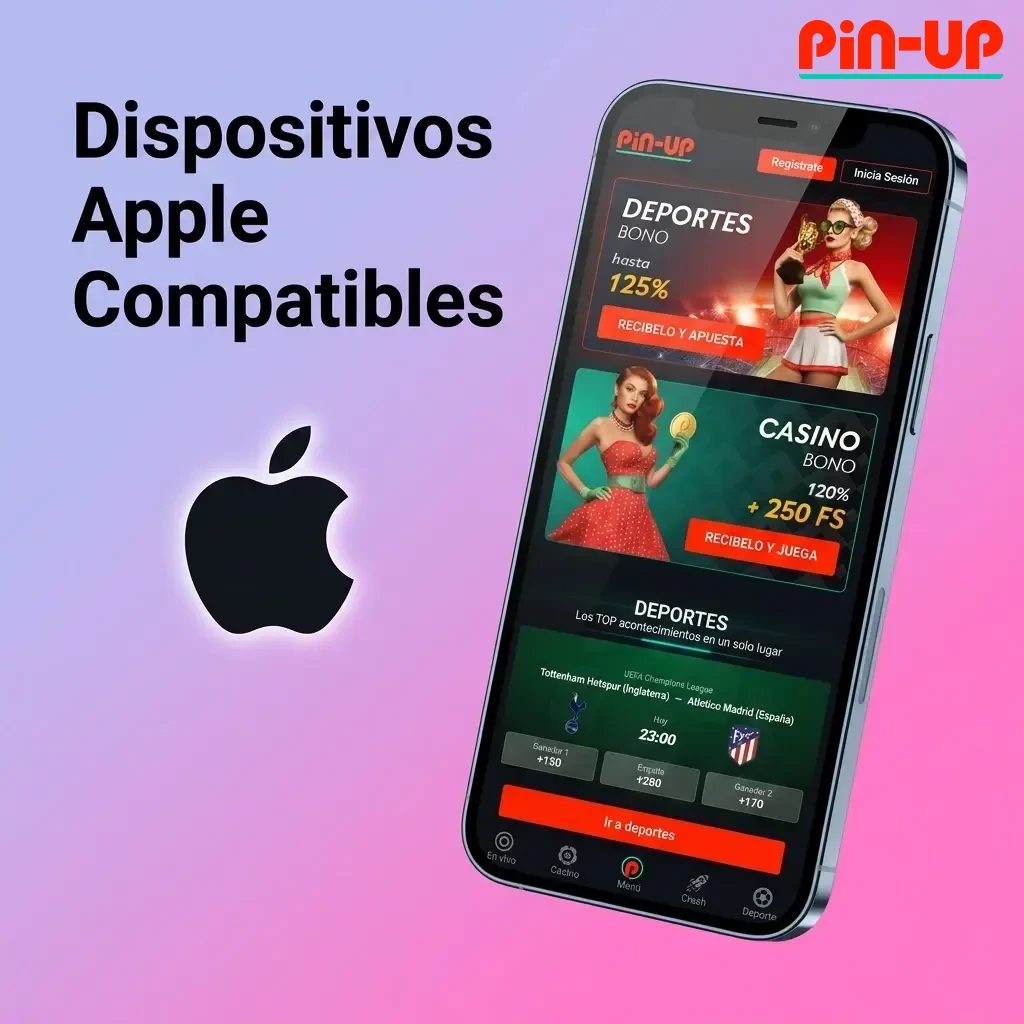 Dispositivos Apple compatibles con la app PWA de Pin-Up: iPhone y iPad con iOS 12 o superior verificados
